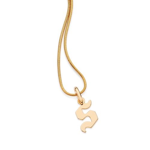 GOLD SCRIPT LETTER PENDANT-LETTER S