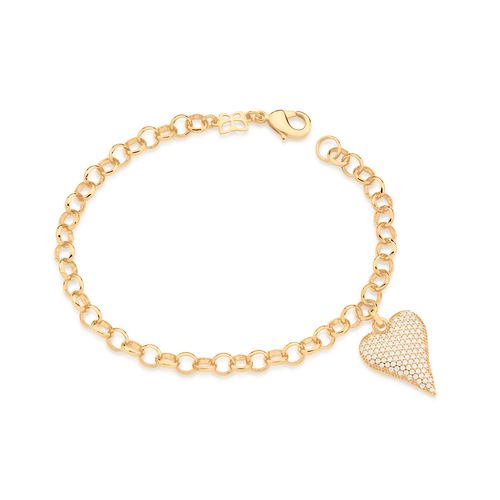 GOLD STONE HEART BRACELET