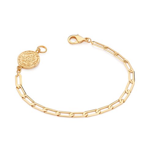 GOLD MEN S SAINT BENEDICT BRACELET SMALL