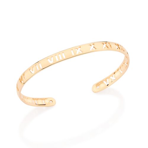 GOLD MEN’S ROMAN NUMERALS CUFF BRACELET