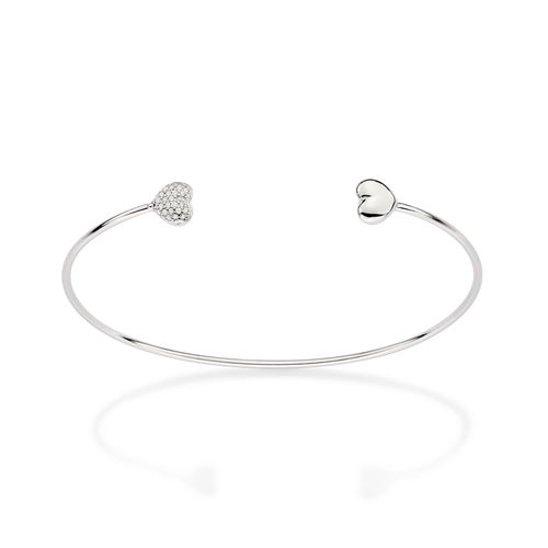 SILVER 925 MEET MY HEART HALF WAY CUFF BRACELET