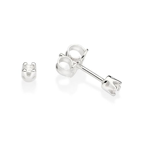 SILVER 925 SMALL SOLITAIRE STUD EARRINGS