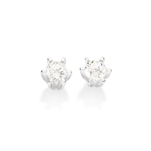 SILVER 925 LARGE SOLITAIRE STUD EARRINGS