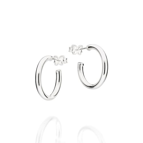 SILVER 925 MEDIUM HOOP EARRINGS