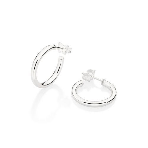 SILVER 925 MEDIUM HOOP EARRINGS