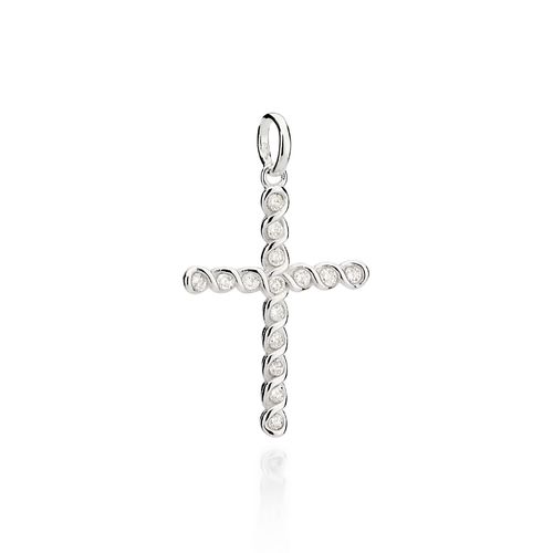 SILVER 925 TWISTED CROSS PENDANT