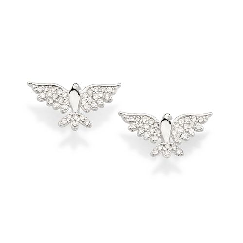 SILVER 925 HOLY SPIRIT DOVE STUD EARRINGS