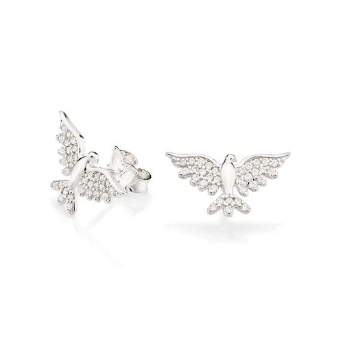 SILVER 925 HOLY SPIRIT DOVE STUD EARRINGS