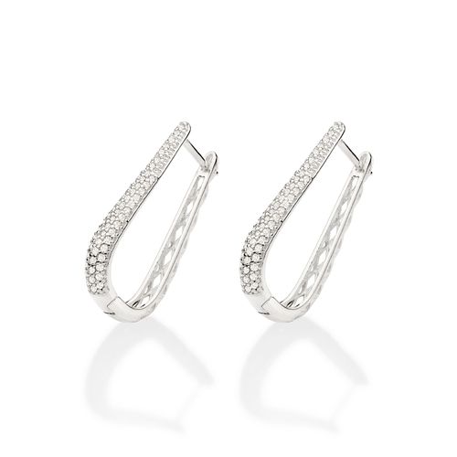 SILVER OVAL HOOP EARRINGS