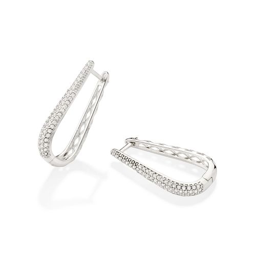 SILVER OVAL HOOP EARRINGS