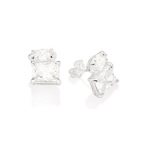 SILVER 925 ME AND YOU STUD EARRINGS