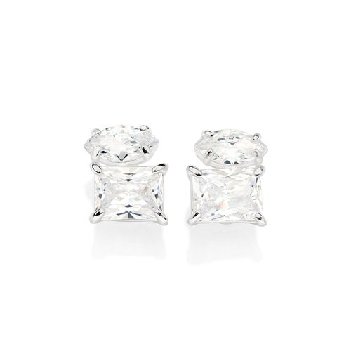 SILVER 925 ME AND YOU STUD EARRINGS