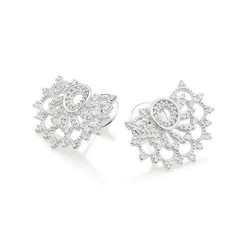 SILVER 925 LOTUS FLOWER EARRINGS