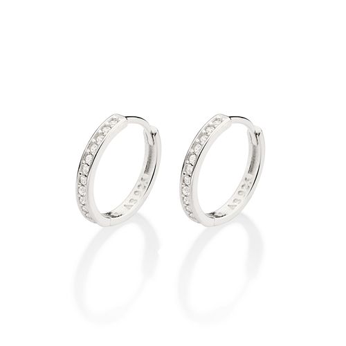 SILVER 925 SHINY HOOP EARRINGS