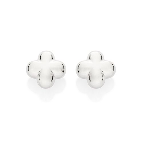 SILVER 925 CHUNKY FLOWER STUD EARRINGS