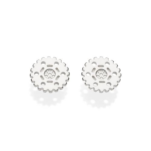 SILVER 925 MEN’S GEAR STUD EARRINGS