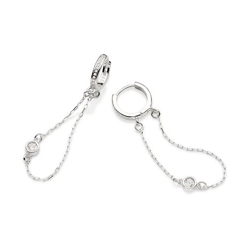 SILVER 925 FOLLOW ME HUGGIE EARRINGS