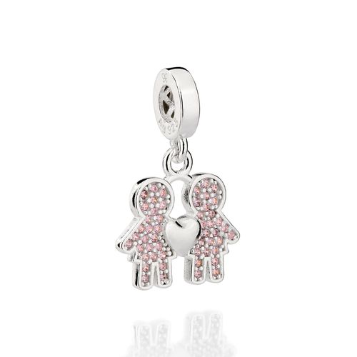 SILVER 925 TWO GIRLS CHARM