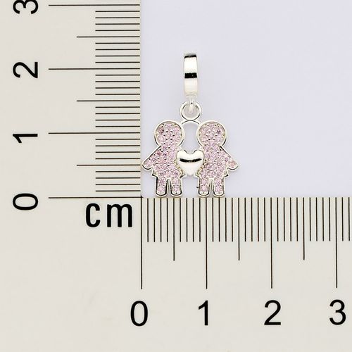 SILVER 925 TWO GIRLS CHARM