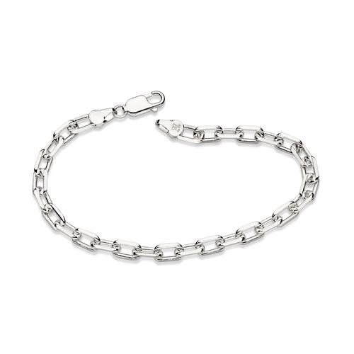 SILVER 925 PAPER CLIP LINK CHAIN BRACELET - 21CM