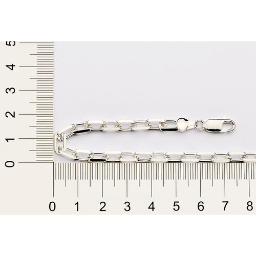 SILVER 925 PAPER CLIP LINK CHAIN BRACELET - 21CM