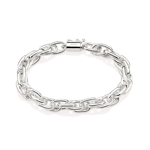 SILVER 925 DOUBLE PAPER CLIP LINK CHAIN BRACELET