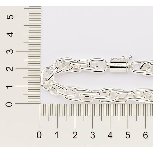 SILVER 925 DOUBLE PAPER CLIP LINK CHAIN BRACELET