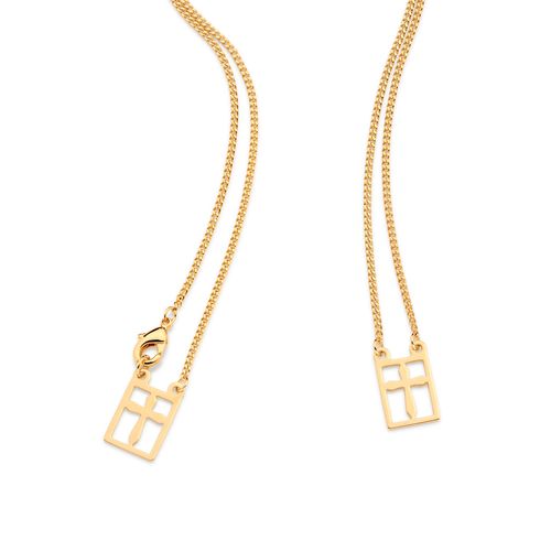 GOLD KID’S CROSS SCAPULAR NECKLACE