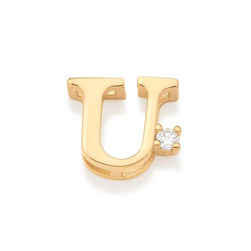 GOLD SPARKLE LETTER PENDANT-LETTER U