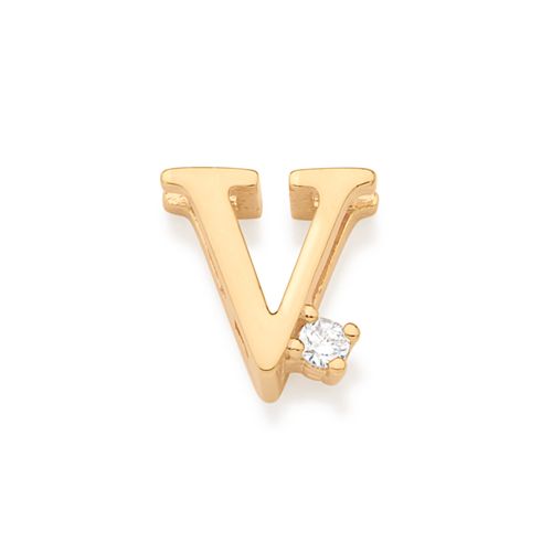 GOLD SPARKLE LETTER PENDANT-LETTER V