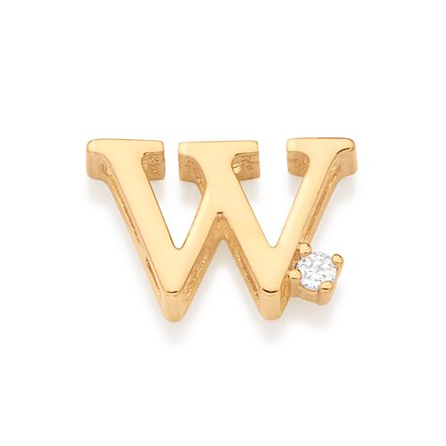 GOLD SPARKLE LETTER PENDANT-LETTER W