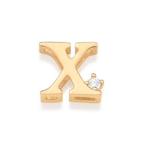 GOLD SPARKLE LETTER PENDANT-LETTER X