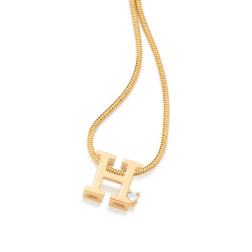 GOLD SPARKLE LETTER PENDANT-LETTER H