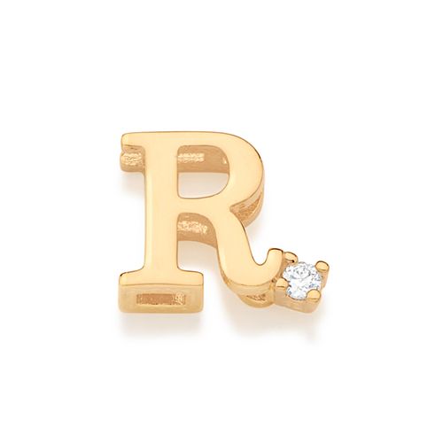 GOLD SPARKLE LETTER PENDANT-LETTER R