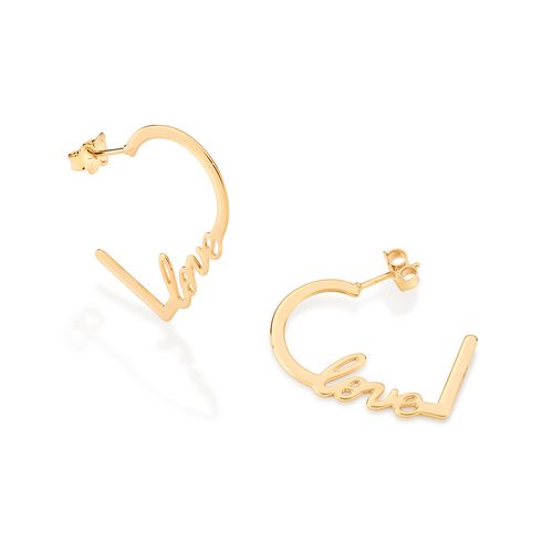 GOLD LOVE HEART HOOP EARRINGS