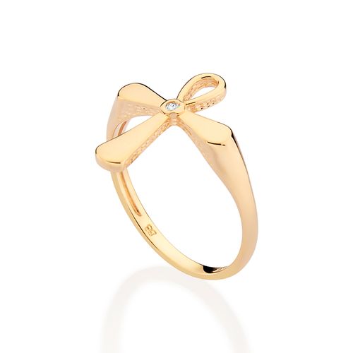 GOLD CROSS SKINNY RING