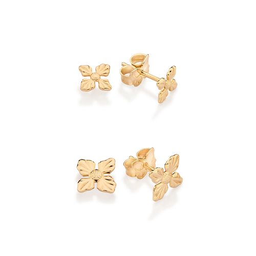 GOLD FOUR PETAL FLOWER EARRING KIT