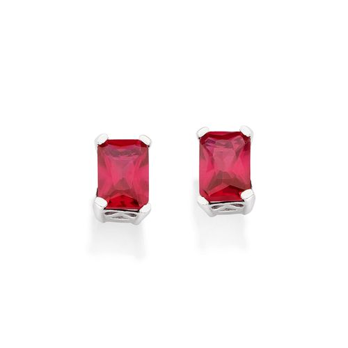 SILVER 925 RUBY HOLIDAY SPIRIT STUD EARRINGS