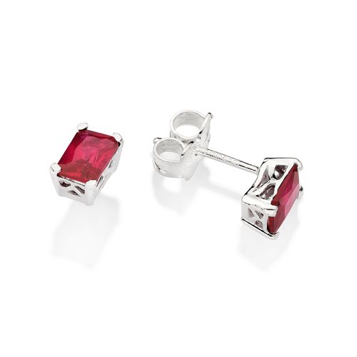 SILVER 925 RUBY HOLIDAY SPIRIT STUD EARRINGS