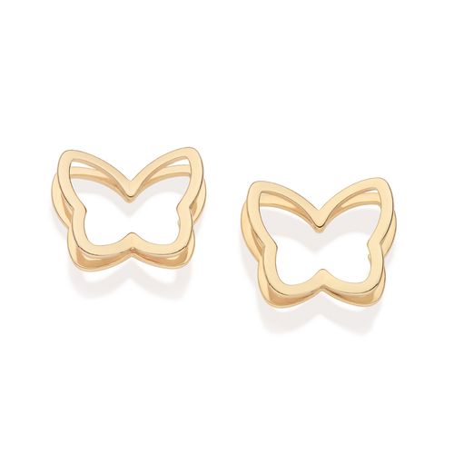 GOLD HOLLOW BUTTERFLY STUD EARRINGS