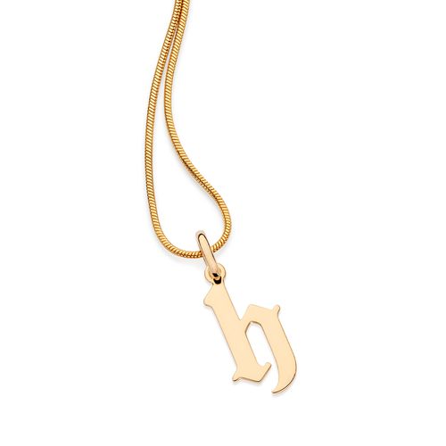 GOLD SCRIPT LETTER PENDANT-LETTER H