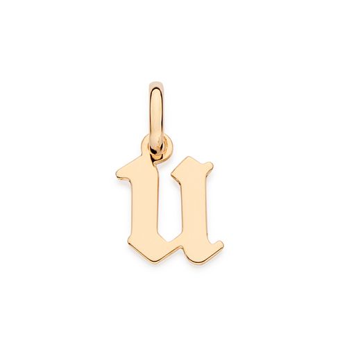 GOLD SCRIPT LETTER PENDANT-LETTER U