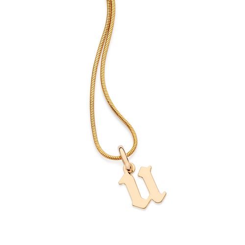 GOLD SCRIPT LETTER PENDANT-LETTER U