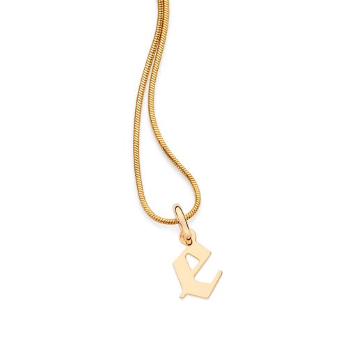 GOLD SCRIPT LETTER PENDANT-LETTER E