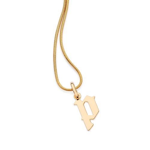 GOLD SCRIPT LETTER PENDANT-LETTER P