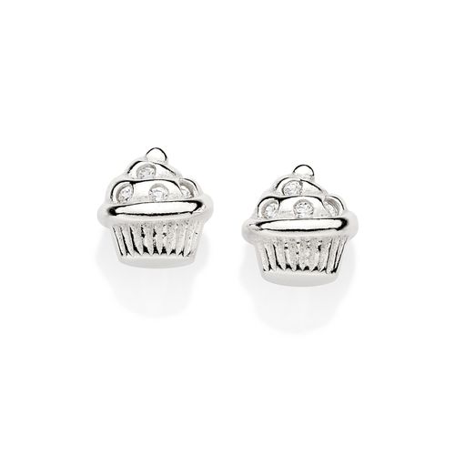 SILVER 925 CUPCAKE STUD EARRINGS