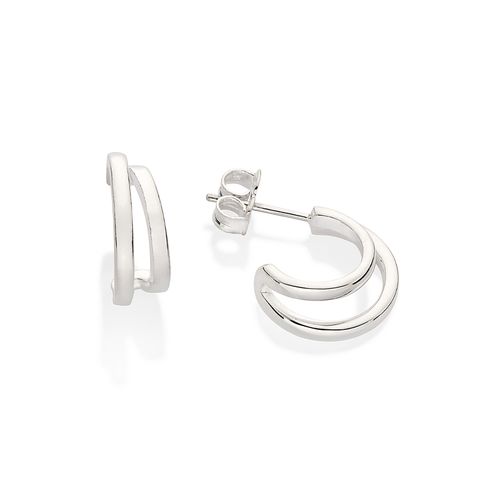 SILVER 925 DOUBLE HUGGIE EARRINGS