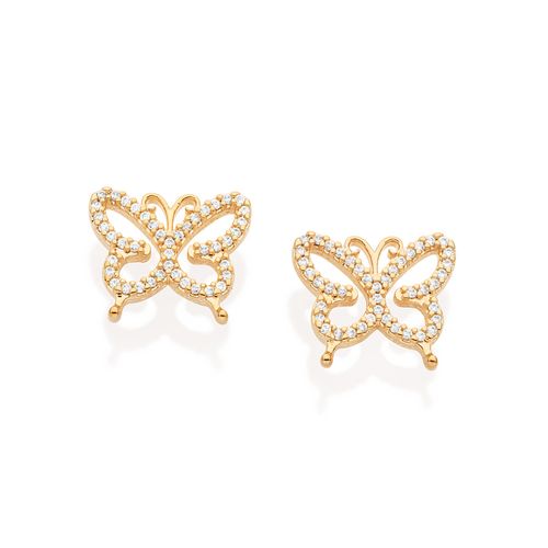 GOLD BUTTERFLY STUD EARRINGS