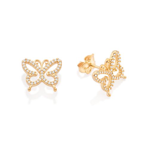 GOLD BUTTERFLY STUD EARRINGS