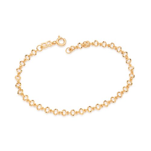 GOLD HEART CABLE LINK BRACELET